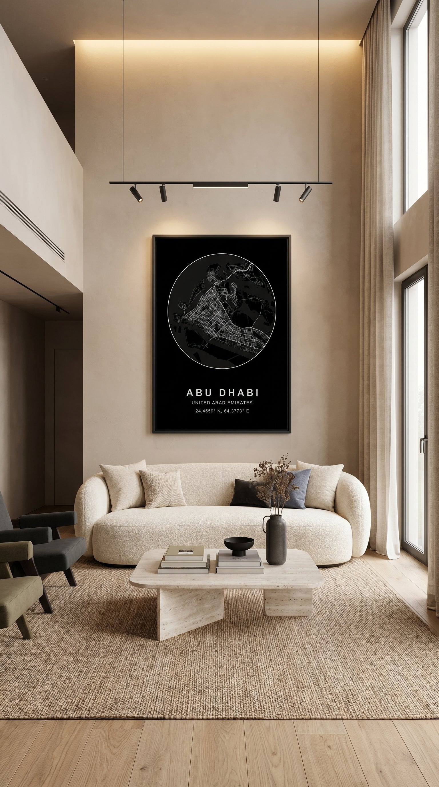 Abu Dhabi Map Portrait